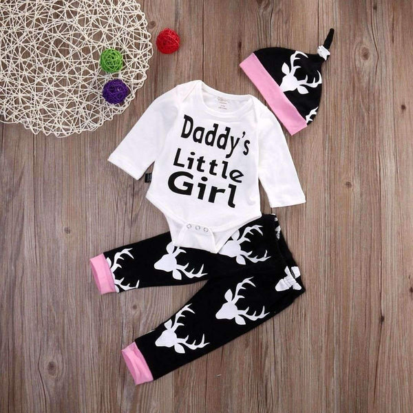 2016 Autumn New baby clothing set Baby Girls Long Sleeve Tops Romper +Long Pants Hat 2pcs newborn baby boy clothes set-0-3 months-JadeMoghul Inc.