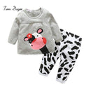 2016 baby cotton suits sets children's clothing set baby girl suits two-piece suits cotton clothes for children 0-2 ages-Gray-3M-JadeMoghul Inc.