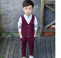 2016 Brand New 2Pcs Boys Spring Formal Wedding Vest Suit Top Quality Gentle Boys Polka Dot Suit Children Wedding Suits-Red-2T-JadeMoghul Inc.