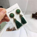 2016 Fashion Vintage Earrings For Women Jewelry Bright Brick Earrings Flower Long Tassel Drop Earrings Dangle Brincos-green-JadeMoghul Inc.