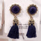 2016 Fashion Vintage Earrings For Women Jewelry Bright Brick Earrings Flower Long Tassel Drop Earrings Dangle Brincos-navy-JadeMoghul Inc.