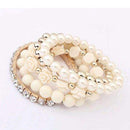 2016 hot sale European bracelet fashion mix beads bracelet stretch bracelet flower temperament bracelet Women Fashion Jewelry-White-JadeMoghul Inc.