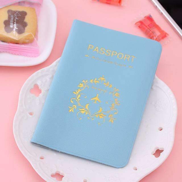 2016 hot selling 1pc Fashion New Passport Holder Documents Bag Sweet Trojan Travel Passport Cover Card Case-blue-JadeMoghul Inc.