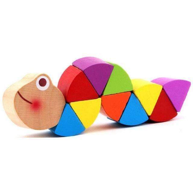 2016 Hot wooden crocodile caterpillars toys for baby kids educational colours developmental toys birthday gift-Caterpillars-JadeMoghul Inc.