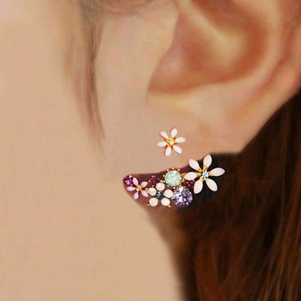 2016 Korean Fashion Imitation Pearl Earrings Small Daisy Flowers Hanging After Senior Flower earrings Female Jewelry Wholesale-White-JadeMoghul Inc.