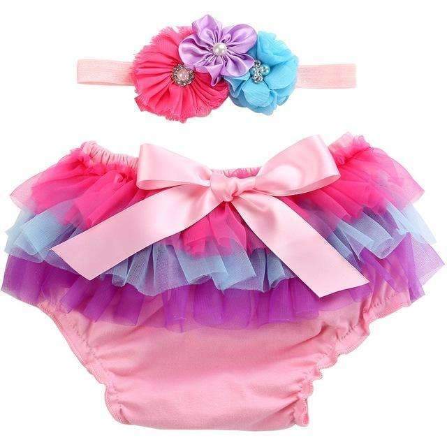 2016 Lace Newborn Ruffled Baby Bloomers Diaper Cover Headband Set,Newborn Ruffled Panties Baby Girls,Flower Infant Baby Shorts-7G2189-18M-JadeMoghul Inc.