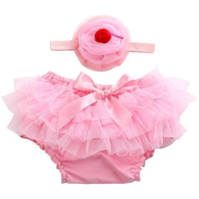 2016 Lace Newborn Ruffled Baby Bloomers Diaper Cover Headband Set,Newborn Ruffled Panties Baby Girls,Flower Infant Baby Shorts-7G2190-18M-JadeMoghul Inc.