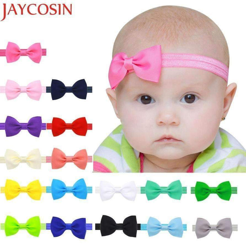 2016 Multicolor Bowknot Mini Headbands girl hair accessories Girl headband cute hair band newborn floral headband LS25-Beige-JadeMoghul Inc.