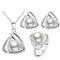 2016 New Fashion Brand Bridal Jewelry Set Silver Color Simulated Pearl Pendant Necklace Earrings Rings Jewelry Sets 29073-silver white 4-JadeMoghul Inc.