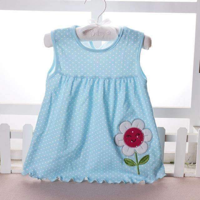 2016 New Summer Cute Baby Girl 100% Cotton Newborn Infant Baby Princess Casual Dress 0-18 Months Baby Clothes Lovely Cartoon-Ivory-3M-JadeMoghul Inc.