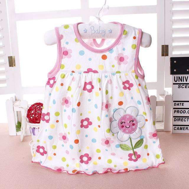 2016 New Summer Cute Baby Girl 100% Cotton Newborn Infant Baby Princess Casual Dress 0-18 Months Baby Clothes Lovely Cartoon-Sky Blue-3M-JadeMoghul Inc.