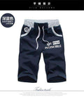2016 New Summer Mens Moletom Masculino Shorts 5XL Pocket Men's Shorts Elastic Waist Letter Emboridary Men Jogger Beach Shorts-K30 dark blue-M-JadeMoghul Inc.