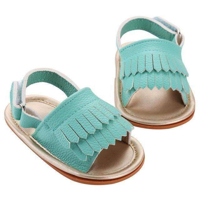 2016 Summer Toddler Girl Bebe Solid Christening Party Baby Shoes,Infant Hot Sale Fringe Birthday Blue PU Baby Moccasins Shoes-1A1005-7-12 Months-JadeMoghul Inc.