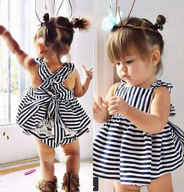 2016 summer Vestidos Baby Girl Dresses Princess Children Dress Stripe baby clothing Kids Girl Dress Brand Girls Clothes Costumes-4-6 months-JadeMoghul Inc.