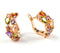 Luxury Lady Multicolor Rhinestone Golden  Plated Alloy Clip Earrings