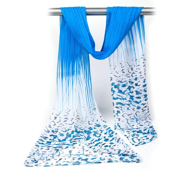 Women Fashion Elegant Big Size Leopard Print Chiffon Long Scarf