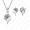 2017 Latest Shinning Woman Gift 925 Sterling Silver Jewelry CZ Pendant Necklace Earring Lady Wedding Engagement Set With Box--JadeMoghul Inc.