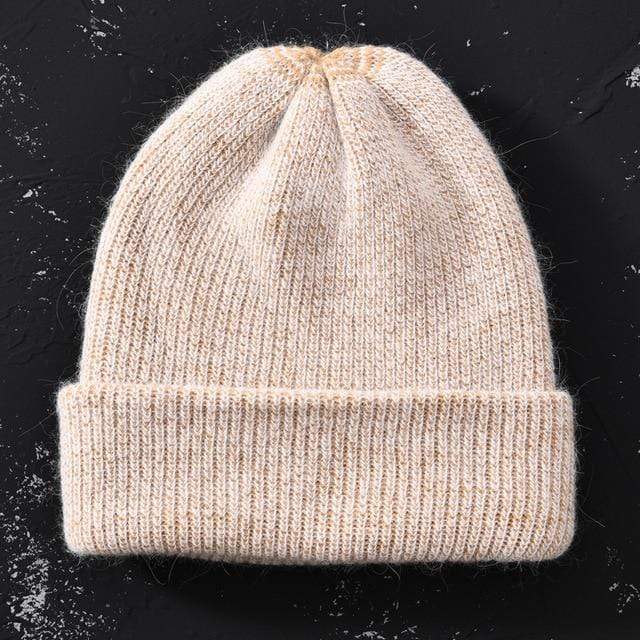 2017 New Winter Hat for Women Rabbit Cashmere Knitted Beanies Thick Warm Vogue Ladies Wool Angora Hat Female Beanie Hats AExp