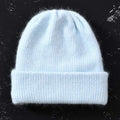 2017 New Winter Hat for Women Rabbit Cashmere Knitted Beanies Thick Warm Vogue Ladies Wool Angora Hat Female Beanie Hats AExp