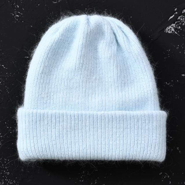 2017 New Winter Hat for Women Rabbit Cashmere Knitted Beanies Thick Warm Vogue Ladies Wool Angora Hat Female Beanie Hats AExp