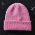 2017 New Winter Hat for Women Rabbit Cashmere Knitted Beanies Thick Warm Vogue Ladies Wool Angora Hat Female Beanie Hats AExp