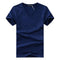 2017 summer Hot selling Men V neck t shirt cotton short sleeve tops high quality Casual Men Slim Fit Classic Brand t shirts-Blue-S-JadeMoghul Inc.
