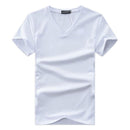 2017 summer Hot selling Men V neck t shirt cotton short sleeve tops high quality Casual Men Slim Fit Classic Brand t shirts-White-S-JadeMoghul Inc.