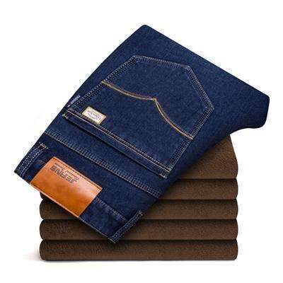 2017 Winter Brand jeans men Fashion warm elasticity jeans high quality Slim male pants trousers jeans for men Plus size 42 44 46-3091 Blue-28-JadeMoghul Inc.