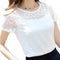 2017 Women Clothing Chiffon Blouse Lace Crochet Female Korean Shirts Ladies Blusas Tops Shirt White Blouses slim fit Tops-Black-XXL-JadeMoghul Inc.