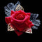 Gothic Style Red Rose Black Leaves Creative Wedding Hair Decoration