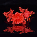 Luxury Red Rose Big Flower Decoration Wedding Hair Jewelry