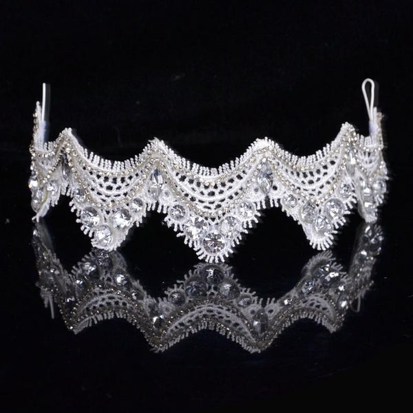 Luxury White Lace Woven Wave Shape Wedding Dress Hair Decoration