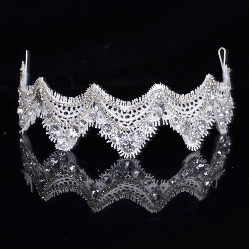 Luxury White Lace Woven Wave Shape Wedding Dress Hair Decoration