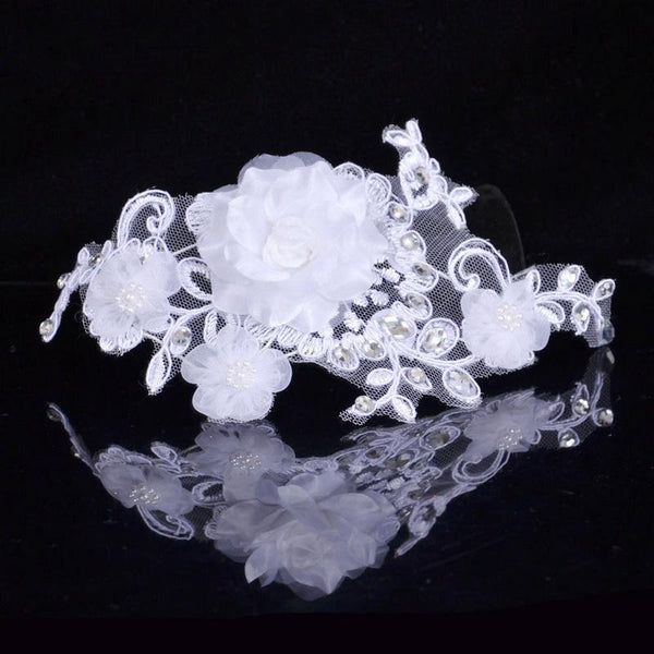 Fashion Vintage Style Pure White Lace Flower Bride Hair Jewelry