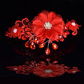 Hot Sale Bride Fashion Red Lace Flower Wedding Hair Jewelry