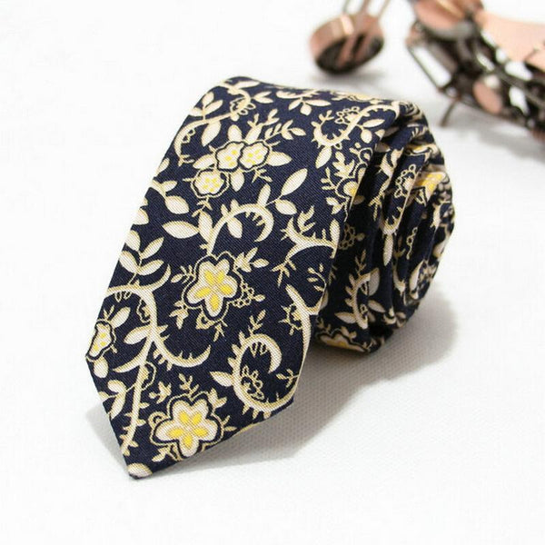 Classic Men's Cotton Floral Print 6cm Tie