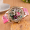 Fashion Palace Style Colorful Flowers Printed Watch