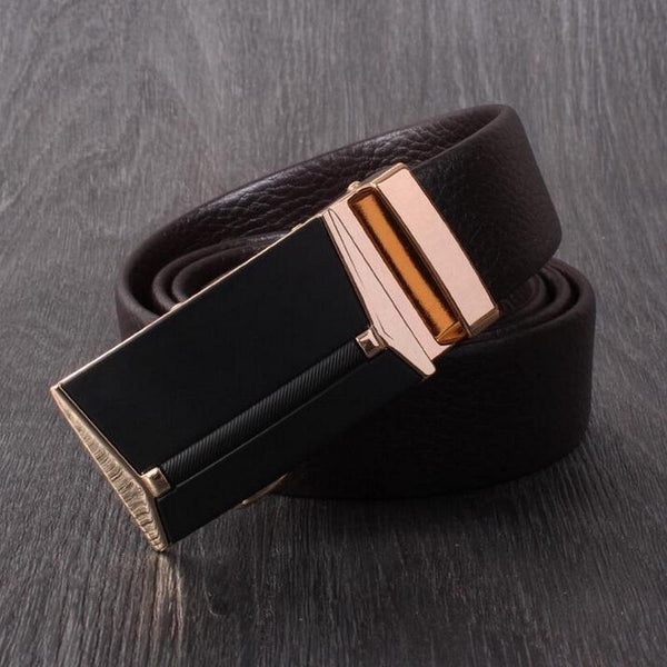 Men's High Quality Cowskin Genuine Leather Business Automatic Buckle belt