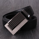 Men's Fashion Design Genuine Leather Sliding Automatic Buckle Business Belt