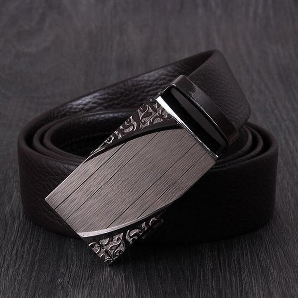 Businessmen Classic Luxury Style Genuine Leather Automatic Buckle Belt