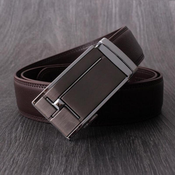 Gentlemen Formal Occasion High Quality Genuine Leather Automatic Buckle Belt