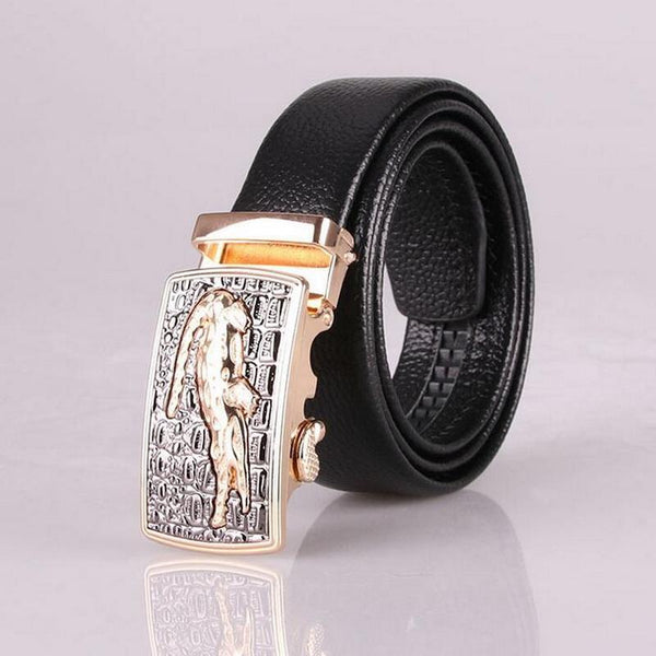 High Quality Men's First-class Cowskin Genuine Leather Automatic Buckle Business Belt