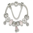 Hot Selling Style Vintage Glass Beads Flower Charm Bracelet