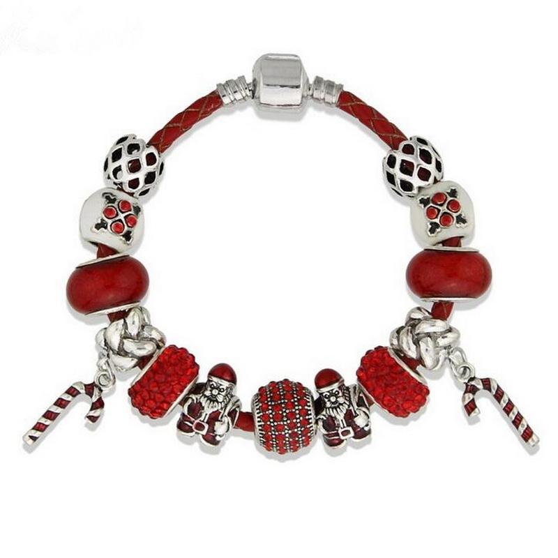 Fashion Christmas Santa Claus DIY Glass Beads Bracelet