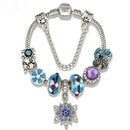 Fashion Women Colorful Enameled Glass Beads Snowflake Charm Bracelet