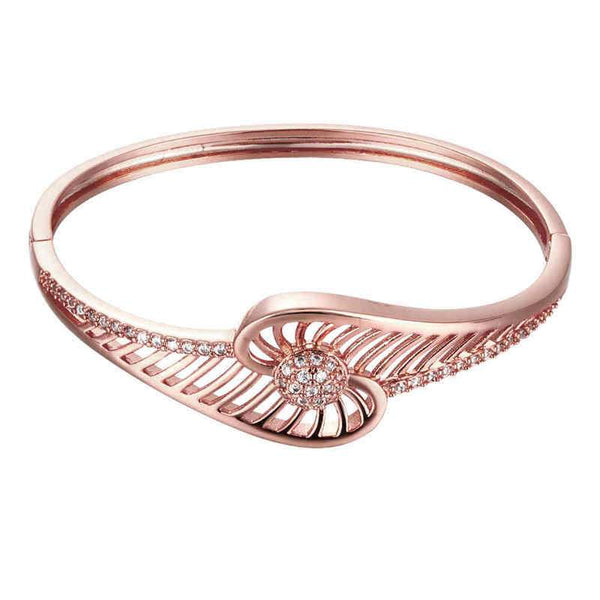 Hot Products Classical Zircon Rose Gold Stripe Hollow Copper Bangle