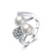 Platinum Plated Jewelry Imitation Pearl Crystal Ring