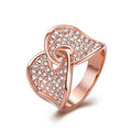 New Design Jewelry Graceful Two Sides Rose Gold Color Alloy Ring