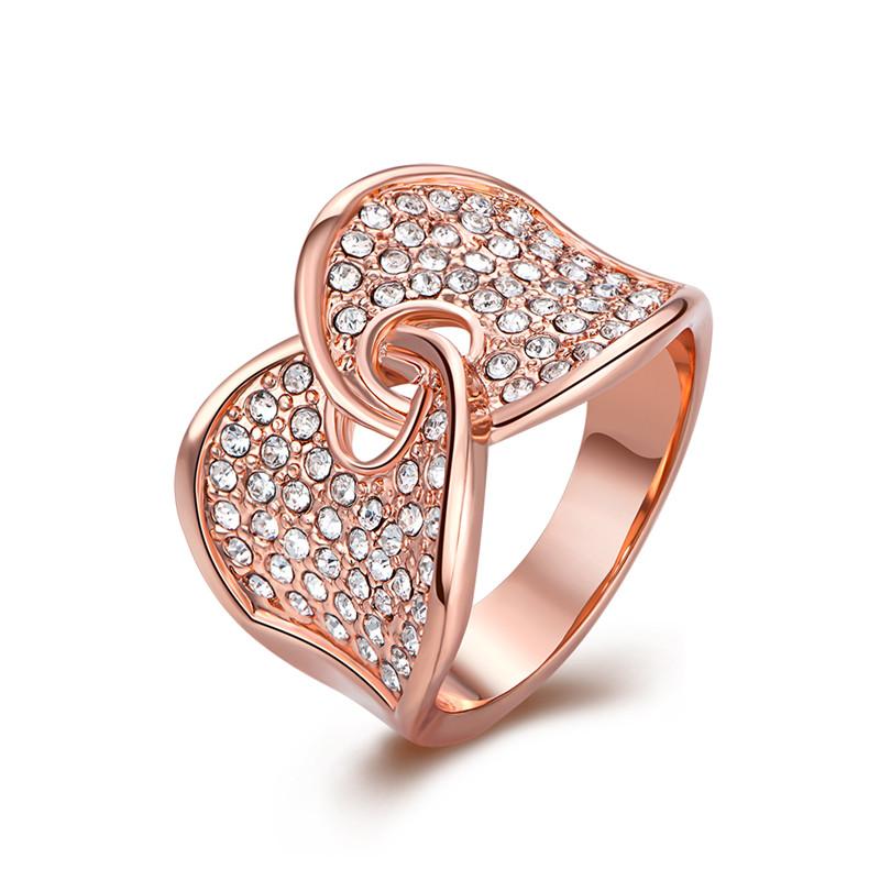 New Design Jewelry Graceful Two Sides Rose Gold Color Alloy Ring