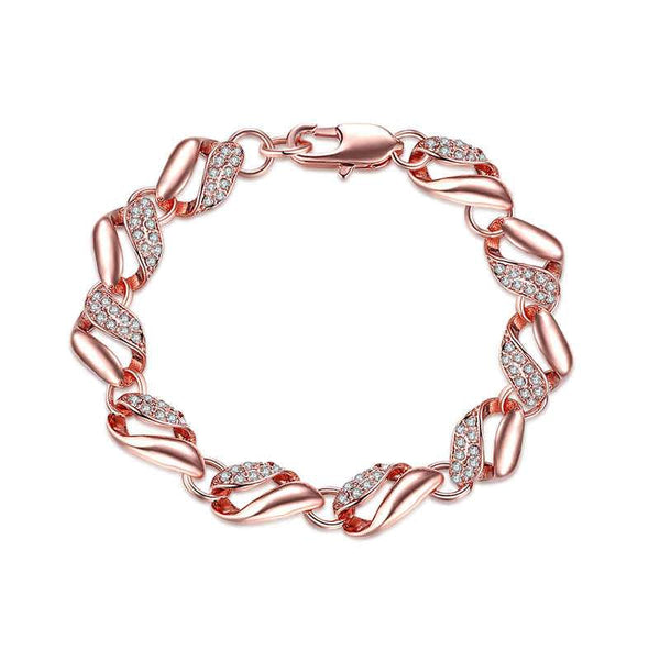 Girl Romantic Geometric Crystal Glass Simple Rose Gold Bracelet